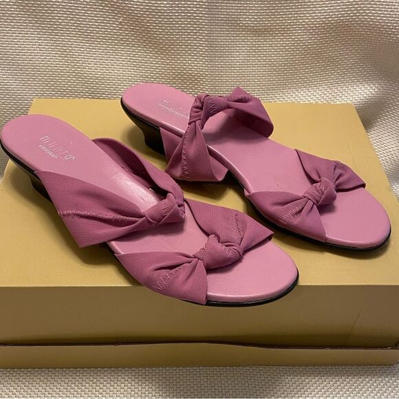 Munro lavender lilac purple slide on wedge low heel sandals size 11 comfort - Picture 5 of 12